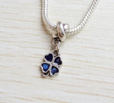 50pcs Silver Plated Clover Charms Pendant Beads for Bracelet DIY