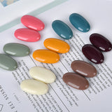 50pcs/Lot Oval Round Acrylic Beads 34*19MM Solid Colors Earring Jewelry DIY