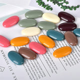 50pcs/Lot Oval Round Acrylic Beads 34*19MM Solid Colors Earring Jewelry DIY