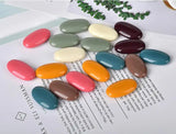 50pcs/Lot Oval Round Acrylic Beads 34*19MM Solid Colors Earring Jewelry DIY