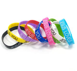50pcs Love JESUS Silicone Wristbands Bracelets Random Colors