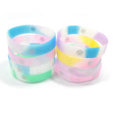 50pcs Smile Face Print Luminous Silicone Bracelets Mix Colors Randomly