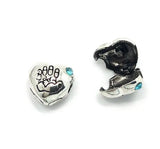 50pcs Heart Copper Stopper Beads with Rhinestone for DIY Bracelet Charms