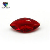 50pcs/lot Marquise Cut Red Green Glass Synthetic GemStone For Jewelry