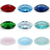50pcs/lot Marquise Cut Red Green Glass Synthetic GemStone For Jewelry