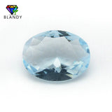 50pcs Loose Glass Stones Oval Shape Machine Cut Synthetic Gemstone for Jewelry