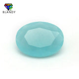 50pcs Loose Glass Stones Oval Shape Machine Cut Synthetic Gemstone for Jewelry