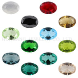 50pcs Loose Glass Stone Oval Shape Machine Cut Synthetic GemStone