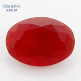 50pcs Loose Glass Stone Oval Shape Machine Cut Synthetic GemStone