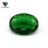 50pcs Loose Glass Stones Oval Shape Machine Cut Synthetic Gemstone for Jewelry