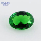 50pcs Loose Glass Stone Oval Shape Machine Cut Synthetic GemStone
