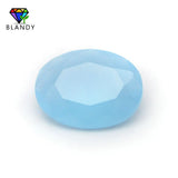 50pcs Loose Glass Stones Oval Shape Machine Cut Synthetic Gemstone for Jewelry