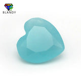 50pcs 3-12mm Loose Glass Stone Heart Cut Synthetic Gemstone DIY Jewelry