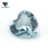 50pcs 3-12mm Loose Glass Stone Heart Cut Synthetic Gemstone DIY Jewelry