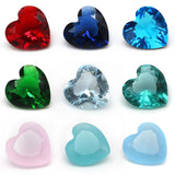50pcs 3-12mm Loose Glass Stone Heart Cut Synthetic Gemstone DIY Jewelry