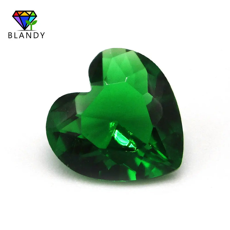 50pcs 3-12mm Loose Glass Stone Heart Cut Synthetic Gemstone DIY Jewelry
