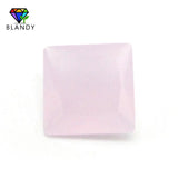 50pcs 3x3-12x12mm Square Glass Stone Red Green Synthetic GemStone Loose