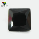 50pcs 3x3-12x12mm Square Glass Stone Red Green Synthetic GemStone Loose