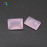 50pcs Mixed Loose Glass Stone Rectangle Cut Red Green GemStone
