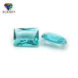 50pcs Mixed Loose Glass Stone Rectangle Cut Red Green GemStone