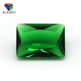 50pcs Mixed Loose Glass Stone Rectangle Cut Red Green GemStone