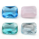 50pcs Octangle Cut Glass Stones 3x5~10x12mm Loose Red Green Synthetic Stones
