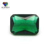 50pcs Octangle Cut Glass Stones 3x5~10x12mm Loose Red Green Synthetic Stones