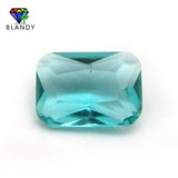 50pcs Octangle Cut Glass Stones 3x5~10x12mm Loose Red Green Synthetic Stones