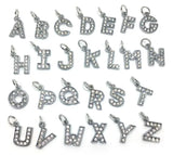 52pcs Mixed Rhinestone Alphabet Letter Charms for European Bracelet DIY