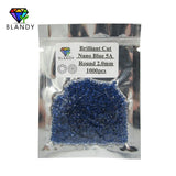 5A 1.0-2.5mm Round Cut Nano Synthetic Stone 1000pcs/lot