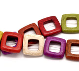 5strands Mixed Howlite Square Frame Loose Stone Beads 20mm Wholesales