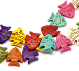 5strands Mixed Tropical Fish Animal Howlite Loose Beads 26x23mm Wholesales