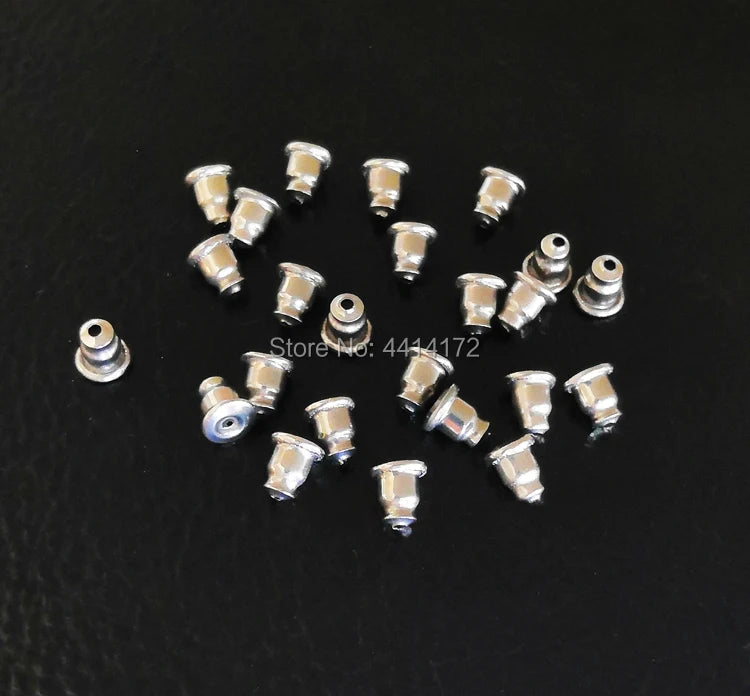 300pcs 5x6.5mm Stainless Steel Earrings Back Stopper DIY Findings