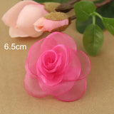6.5cm Voile Flowers Fabric Flowers For Hair Ornaments 10 pcs/lot