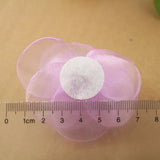 6.5cm Voile Flowers Fabric Flowers For Hair Ornaments 10 pcs/lot