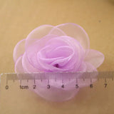 6.5cm Voile Flowers Fabric Flowers For Hair Ornaments 10 pcs/lot