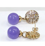 Green/Purple/Colorful Tiger Eye Jade Earrings