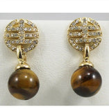 Green/Purple/Colorful Tiger Eye Jade Earrings
