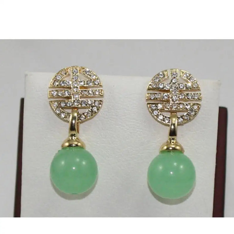 Green/Purple/Colorful Tiger Eye Jade Earrings