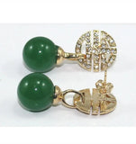Green/Purple/Colorful Tiger Eye Jade Earrings