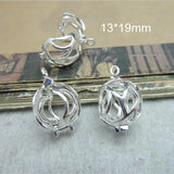 6pcs Silver Plated Magic Locket Pendant Wish Box 3D DIY Materials