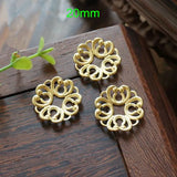 60 pcs 20mm Metal Bead Caps, Filigree Copper Flower End Caps