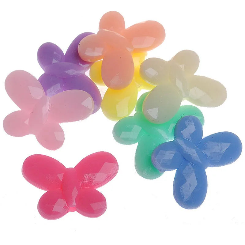 600pcs 22*16mm Butterfly Shape Acrylic Beads - Kids Jewelry Making
