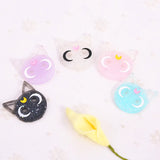 60Pcs Moon Cat Resin Charms Necklace Pendant Keychain Diy Making