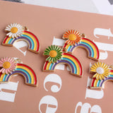 60pcs Daisy Flower Rainbow Alloy Colorful Necklace Pendants Tone Plated Charms