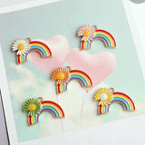 60pcs Daisy Flower Rainbow Alloy Colorful Necklace Pendants Tone Plated Charms