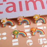 60pcs Daisy Flower Rainbow Alloy Colorful Necklace Pendants Tone Plated Charms