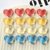 60pcs Flatback Jelly Resin Heart Cabochons Ornament DIY Material