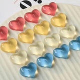 60pcs Flatback Jelly Resin Heart Cabochons Ornament DIY Material