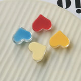 60pcs Flatback Jelly Resin Heart Cabochons Ornament DIY Material